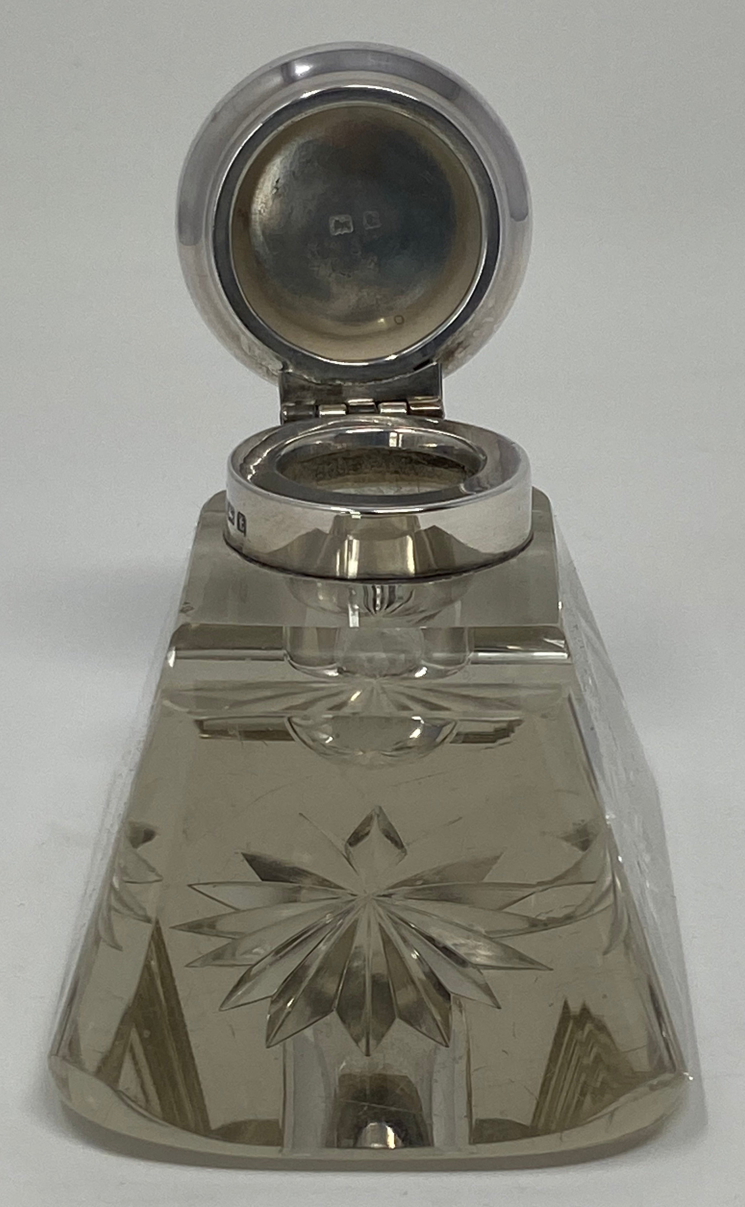 Silver and Glass Inkwell