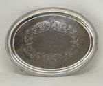 Load image into Gallery viewer, Antique Silver Plate Oval Engraved Salver

