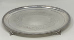 Load image into Gallery viewer, Antique Silver Plate Oval Engraved Salver
