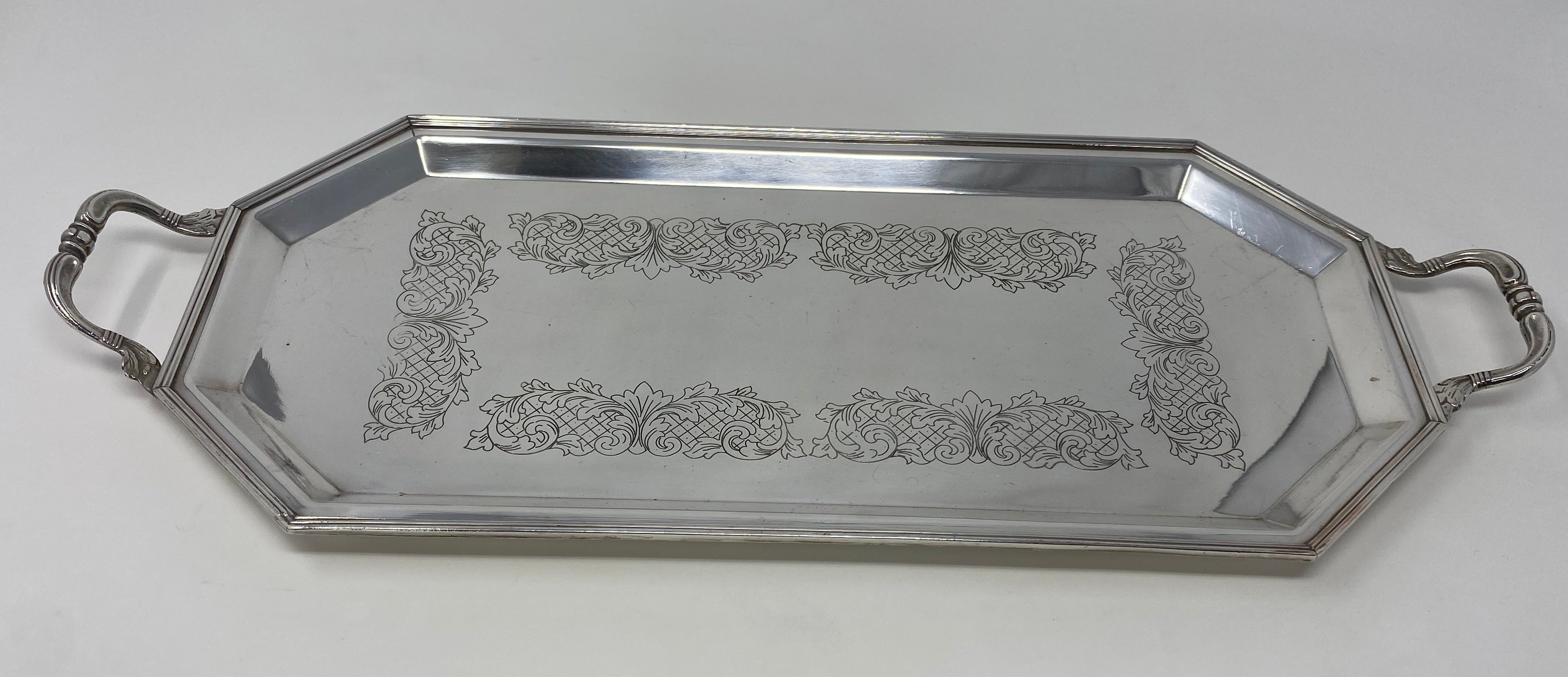 Antique Silver Plated Sandwich Tray