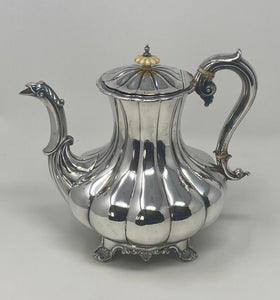 Antique Old Sheffield Plated Melon Style Coffee Pot