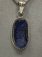 Load image into Gallery viewer, Druzy Stone Pendant on Silver Snake Chain
