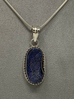 Load image into Gallery viewer, Druzy Stone Pendant on Silver Snake Chain
