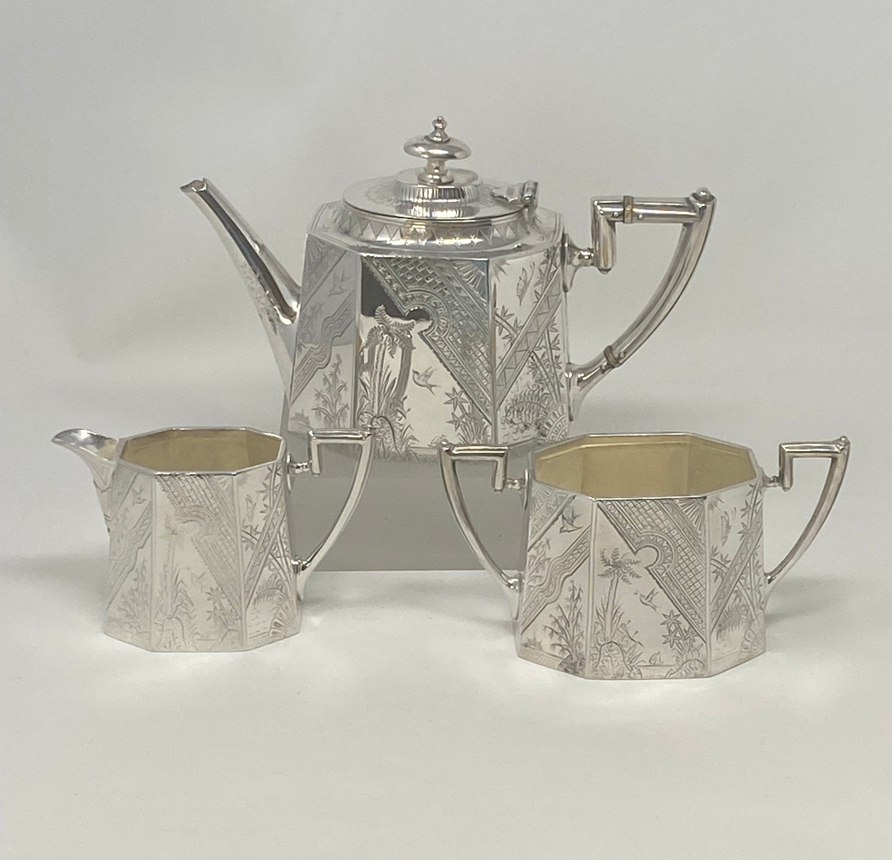 Antique Silver Plated Bachelor Tea Set