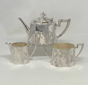 Antique Silver Plated Bachelor Tea Set