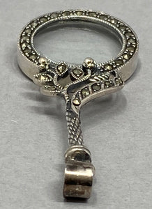 Silver and Marcasite Magnifying Glass with Loop