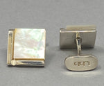 Load image into Gallery viewer, Silver and Mother of Pearl Cufflinks
