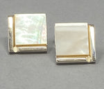 Load image into Gallery viewer, Silver and Mother of Pearl Cufflinks
