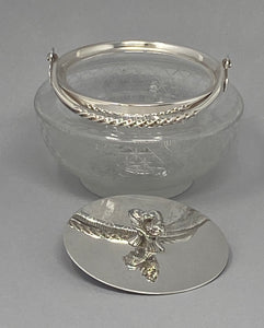Antique Silver Plate Glass Dish and Lid