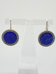 Silver, Lapis Lazuli and Marcasite Earrings