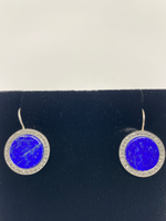 Load image into Gallery viewer, Silver, Lapis Lazuli and Marcasite Earrings
