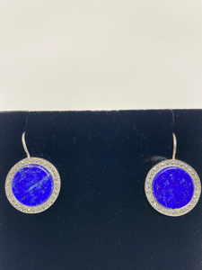 Silver, Lapis Lazuli and Marcasite Earrings