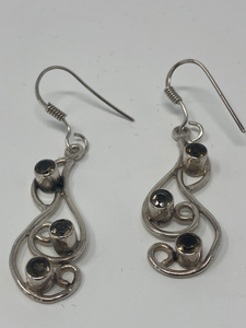 Silver and Smokey Topaz Earrings